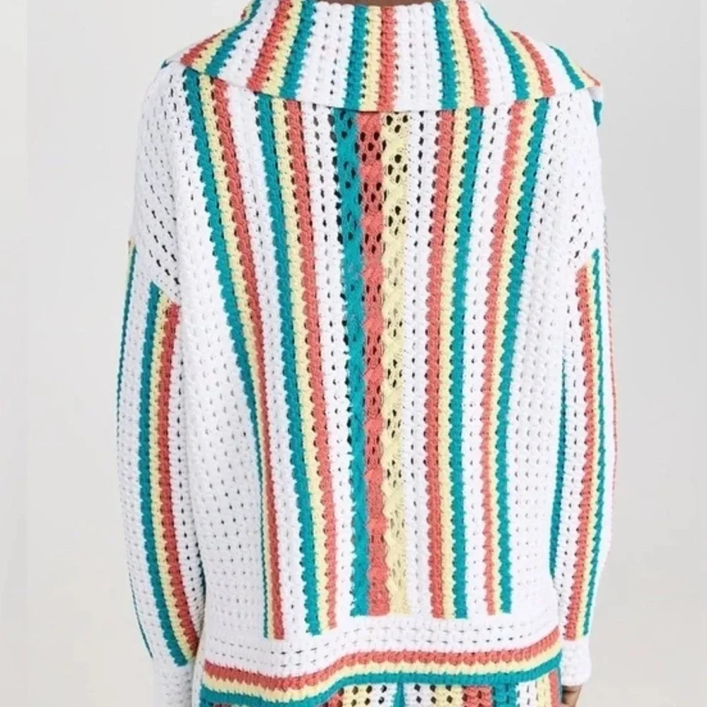 Solid & Striped The Lola Pullover Crochet Long Sleeved Split Cuffs - Picture 2 of 14